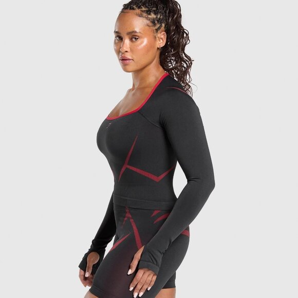 gym shark Apex Lift Seamless Long Sleeve Crop Top size s - Picture 3 of 3